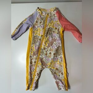 SwimZip Kids Floral Zip swimsuit - Yellow Multi